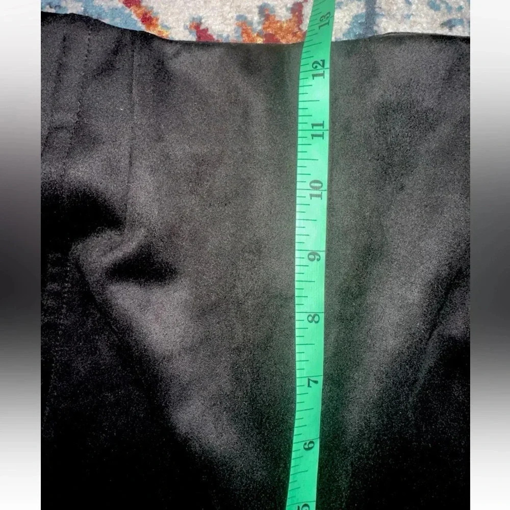 NWT FREE PEOPLE CURVY Real Deal Faux Suede Flare Black Pants Size 29 Open Leg - Picture 13 of 15